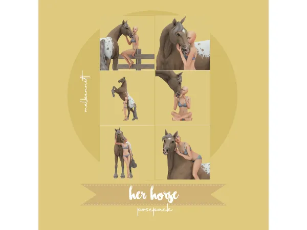 Maxis Match Her Horse Posepack - The Sims 4 Custom Content