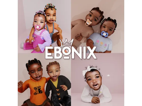 Mix Kiddie Hair Set by Ebonixsims - The Sims 4 Custom Content