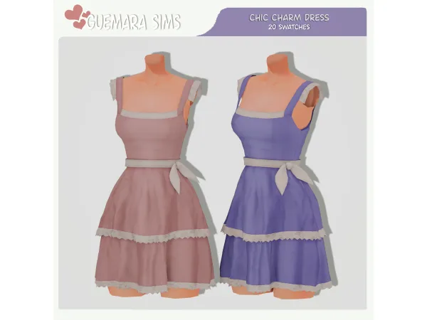 Alpha Chic Charm Dress (Public now) by guemarasims - The Sims 4 Custom Content