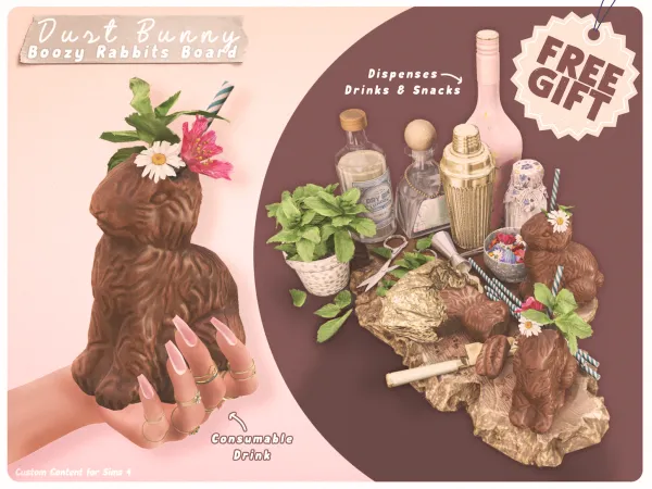 Mix dust bunny boozy rabbits board (gift) - The Sims 4 Custom Content