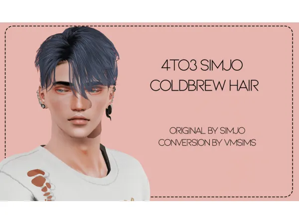 4to3 Simjo Coldbrew Hair by VMSims - The Sims 3 Custom Content