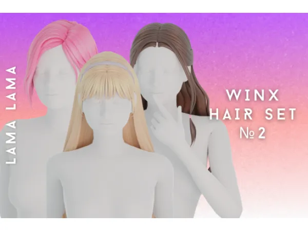 Maxis Match Winx Hair Set N2 by lamalama - The Sims 4 Custom Content