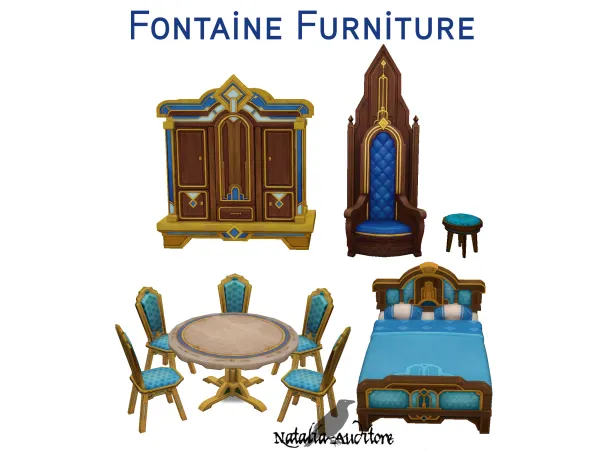 Mix Fontaine furniture by natalia_auditore - The Sims 4 Custom Content