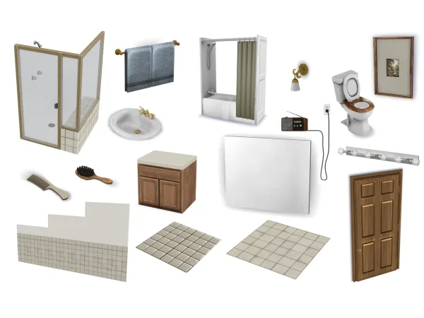Maxis Match Nostalgia Bathroom - The Sims 4 Custom Content