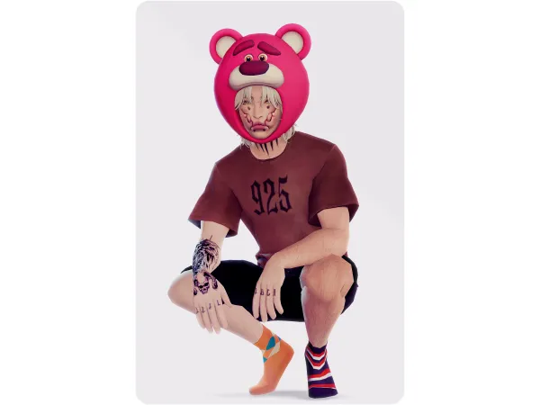 Maxis Match Commission Lotso Huggin' Bear Hood by saruin - The Sims 4 Custom Content
