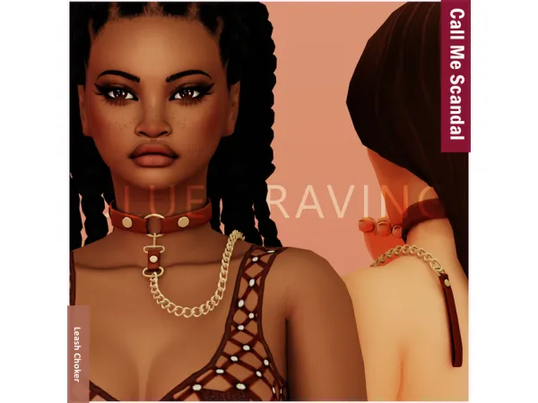 Mix Blue Craving Leash Choker - The Sims 4 Custom Content