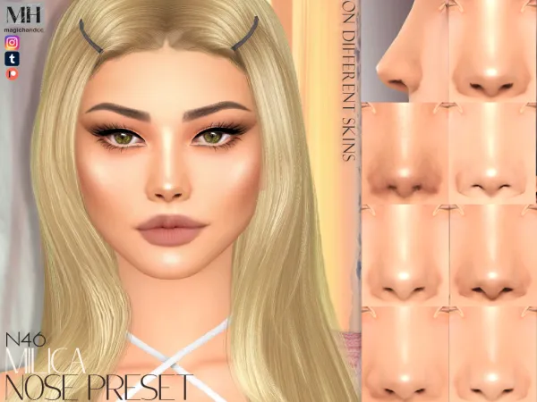 Alpha Milica Nose Preset N46 - The Sims 4 Custom Content