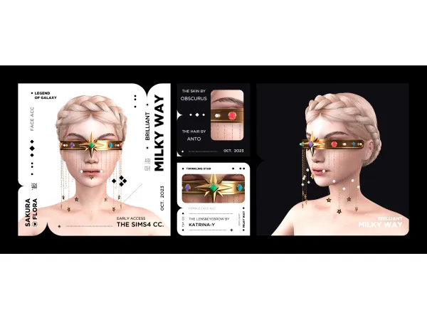 Alpha [sakuraflora] Brilliant Milky Way_face acc_FM by sakuraflora - The Sims 4 Custom Content
