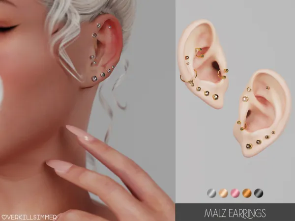 Mix Malz earrings - The Sims 4 Custom Content