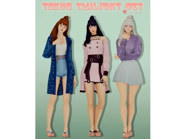 Alpha Tokyo Twilight Set (Sneak Peak) by guemarasims - The Sims 4 Custom Content