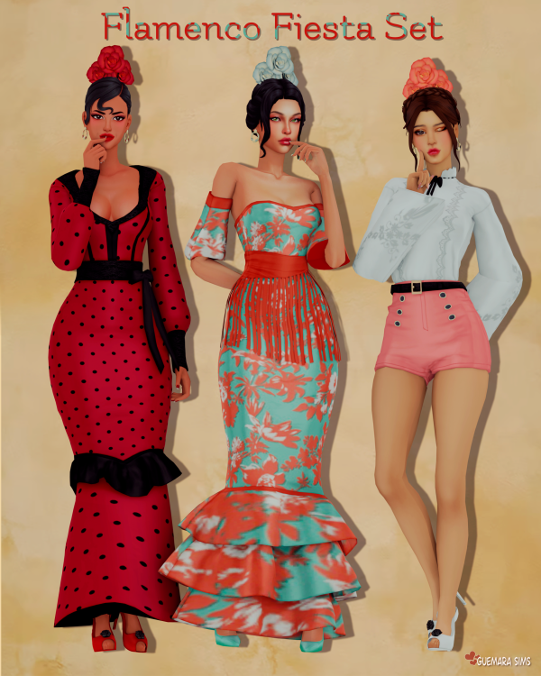 Alpha Flamenco Fiesta Set (Public now) by simsfinds - The Sims 4 Custom Content
