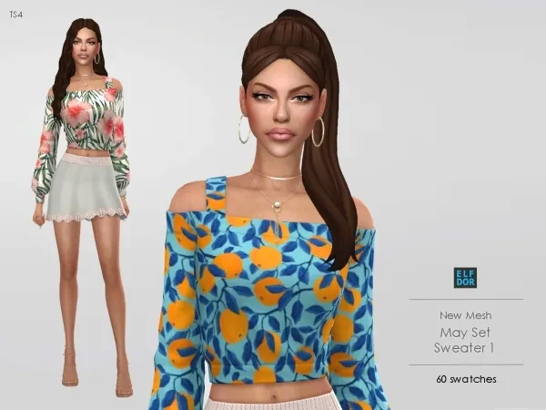 Maxis Match Spring Sweater 1 - The Sims 4 Custom Content