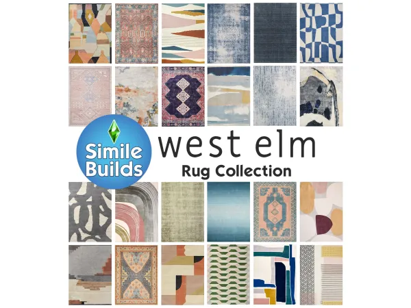 Mix West Elm Rug Collection by SimileBuilds - The Sims 4 Custom Content