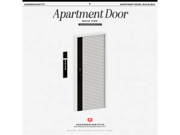 Alpha AGGRESSIVEKITTY APARTMENT DOOR (Free) by aggressivekitty - The Sims 4 Custom Content