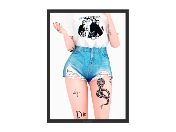 Alpha Spot Denim Shorts - The Sims 4 Custom Content