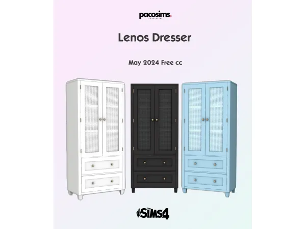 Mix Lenos Dresser Storage by pacosims - The Sims 4 Custom Content