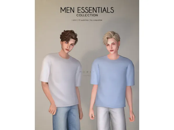 Maxis Match T Shirt Men Essentials Collection - The Sims 4 Custom Content