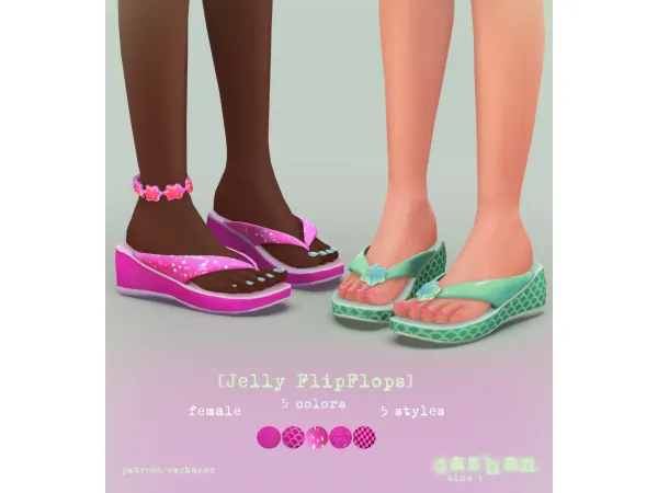Mix [Jelly FlipFlops] shoes by cazhancc - The Sims 4 Custom Content