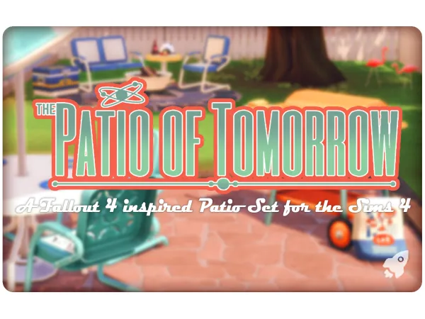 Maxis Match THE PATIO OF TOMORROW A Pre Atomic War Patio Set by surelysims - The Sims 4 Custom Content