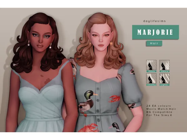 Maxis Match MARJORIE HAIR - The Sims 4 Custom Content