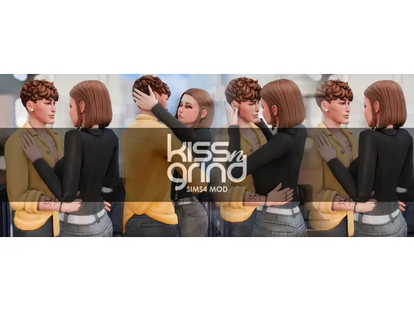 Mix SIMS4 MOD Kiss n Grind 16 Waved Kiss by UTOPYA_cc - The Sims 4 Custom Content