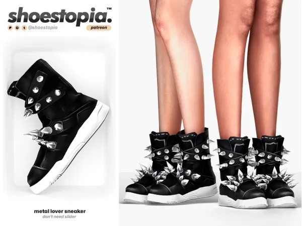 Alpha Metal Lover Sneakers by shoestopia - The Sims 4 Custom Content