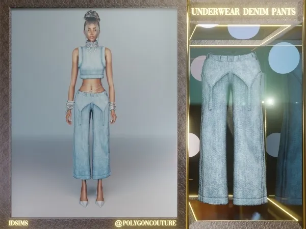 Mix Underwear Denim Pants - The Sims 4 Custom Content
