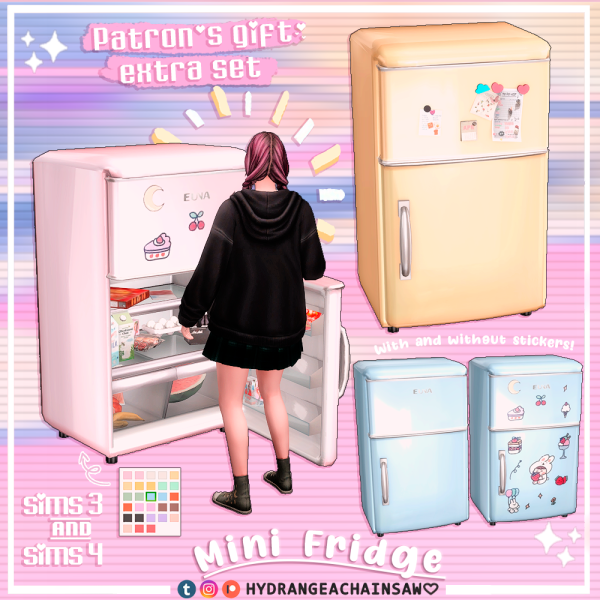 Mix mini fridge by hydrangeachainsaw - The Sims 4 Custom Content