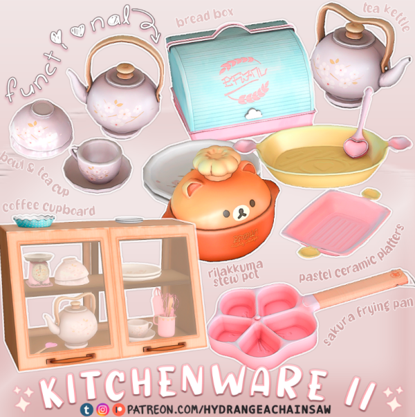 Mix Kitchenware II by hydrangeachainsaw - The Sims 4 Custom Content