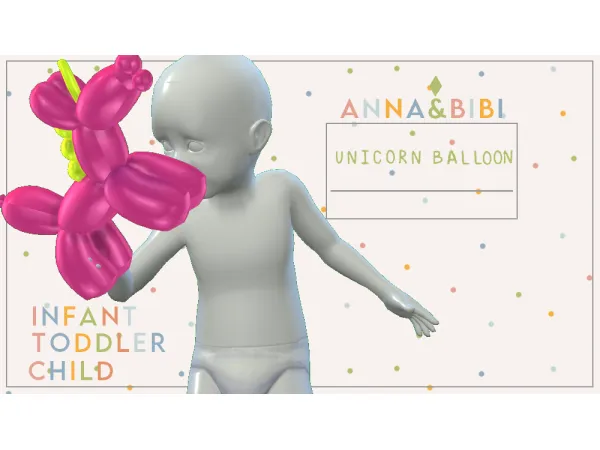 Mix Unicorn Balloon Functional [AnnaBibi] by anna_bibi - The Sims 4 Custom Content