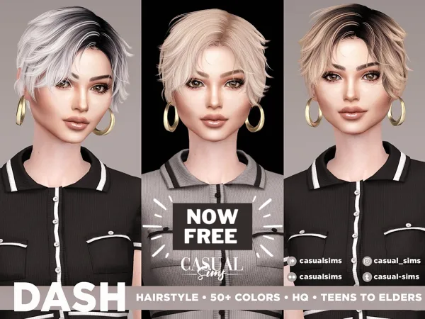 Alpha DASH HAIRSTYLE by casualsims - The Sims 4 Custom Content