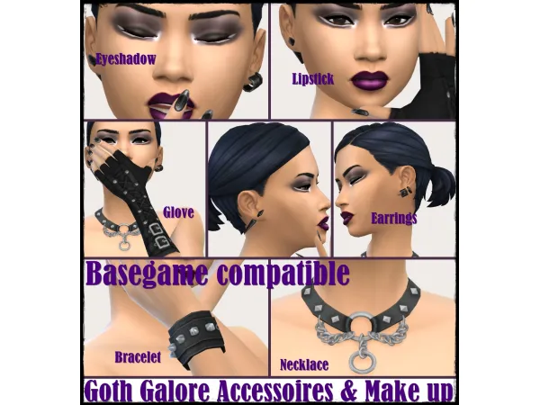 Maxis Match Goth Galore Accessoires Make up by AnnettsSims4Welt - The Sims 4 Custom Content