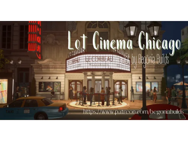 Maxis Match Cinema Chicago Files Free by begoniabuilds - The Sims 4 Custom Content