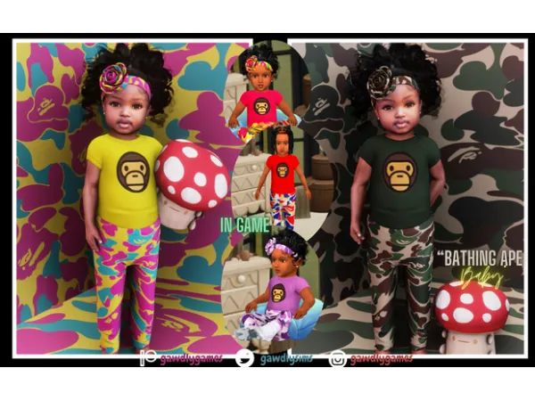 Alpha Bathing Ape Baby (Infants Toddlers) by gawdlygames - The Sims 4 Custom Content