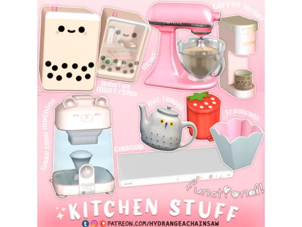 Alpha Kitchen stuff - The Sims 4 Custom Content