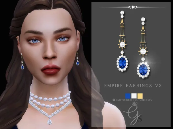 Mix Empire Earrings v2 by GlitterberryFly - The Sims 4 Custom Content