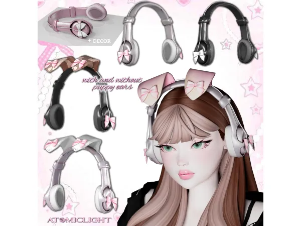 Alpha Bow Headphones by Atomiclight - The Sims 4 Custom Content