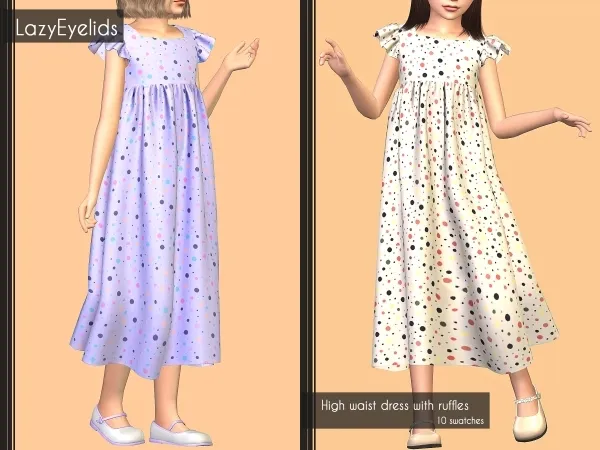 Alpha High waist dress with ruffles - The Sims 4 Custom Content