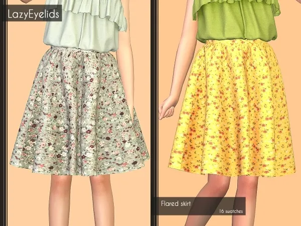 Alpha Flared skirt - The Sims 4 Custom Content