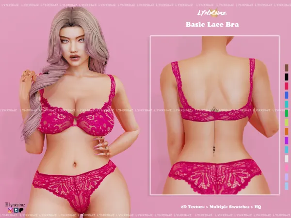 Alpha Basic Lace Bra Special Supporters by lynxsimz - The Sims 4 Custom Content