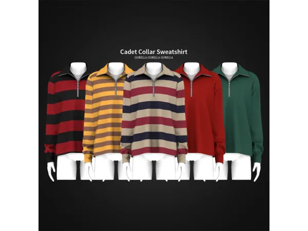 Alpha Cadet Collar Sweatshirt by [Gorilla Gorilla Gorilla] - The Sims 4 Custom Content