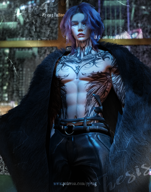 Mix [SIMS4TS4]PPENG Tattoo N032 A Cruel Angel's Thesis HQ by simsfinds - The Sims 4 Custom Content