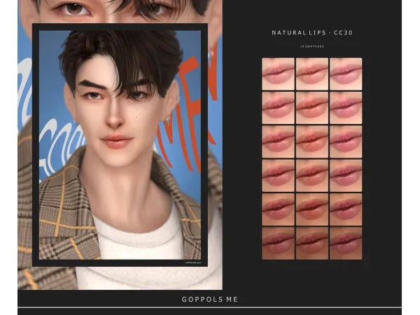Alpha GPME GOLD Natural Lips CC30 by goppolsme - The Sims 4 Custom Content