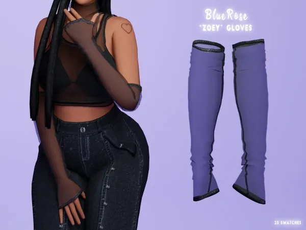 Alpha Zoey gloves brsims by bluerose-sims - The Sims 4 custom content