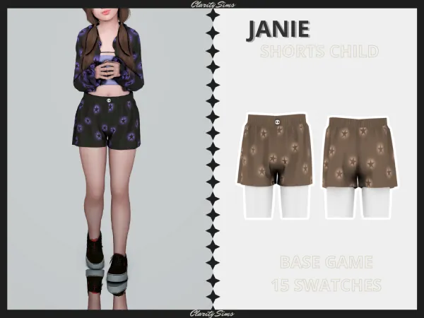 Alpha Janie Shorts Child - The Sims 4 Custom Content