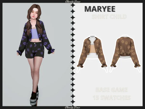 Alpha Maryee Shirt Child - The Sims 4 Custom Content