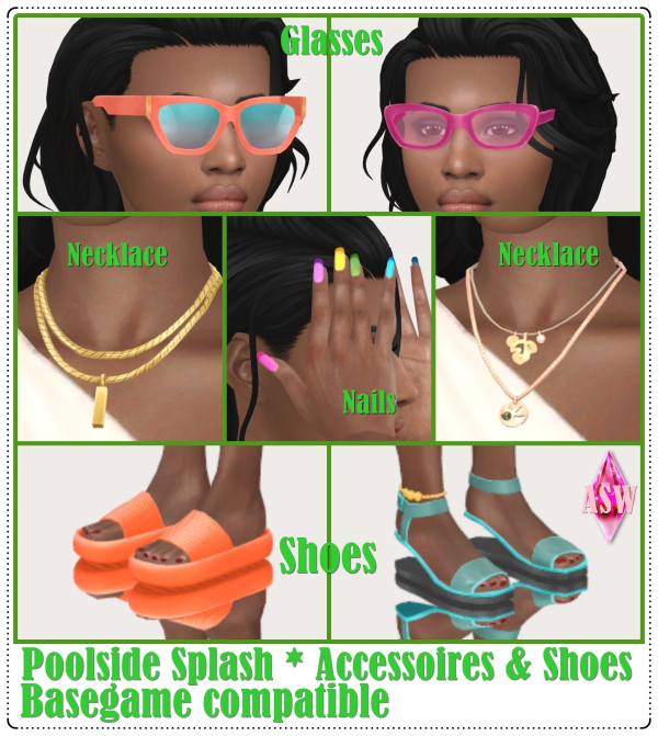 Maxis Match Poolside Splash Accessoires Shoes by simsfinds - The Sims 4 Custom Content