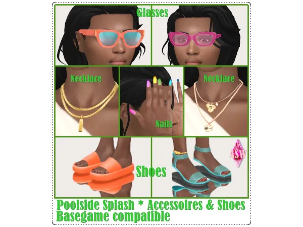 Maxis Match Poolside Splash Accessoires Shoes by AnnettsSims4Welt - The Sims 4 Custom Content