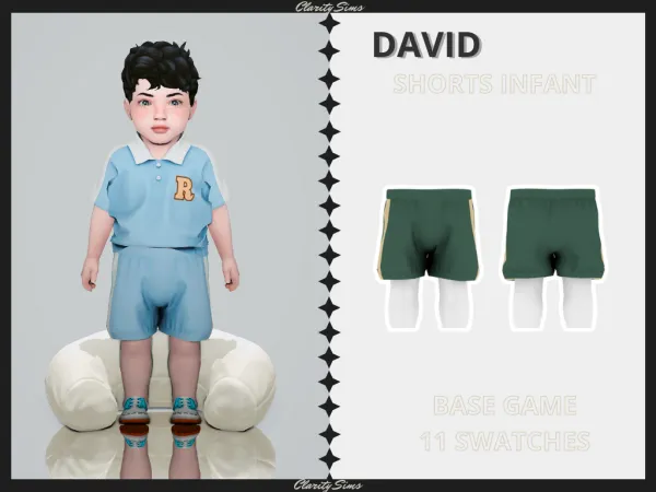 Alpha David Shorts Infant - The Sims 4 Custom Content