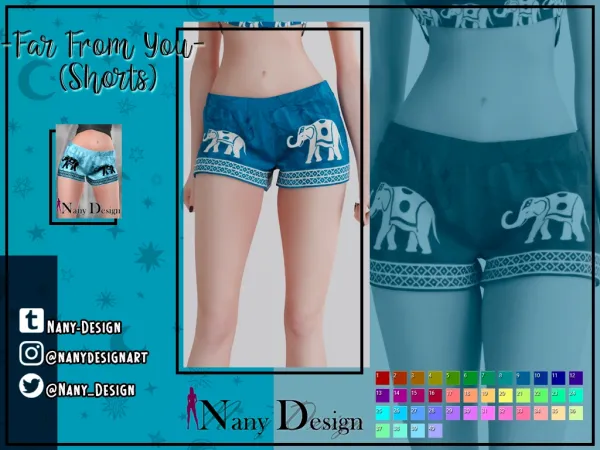 Alpha Far From You Shorts by nanydesign - The Sims 4 Custom Content